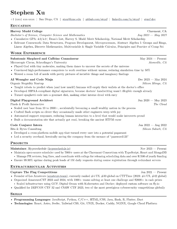 Basic Resume template preview