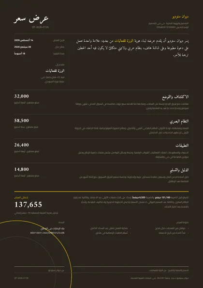 Night Quill — Arabic quotation template, Editorial serif layout, rendered from live data