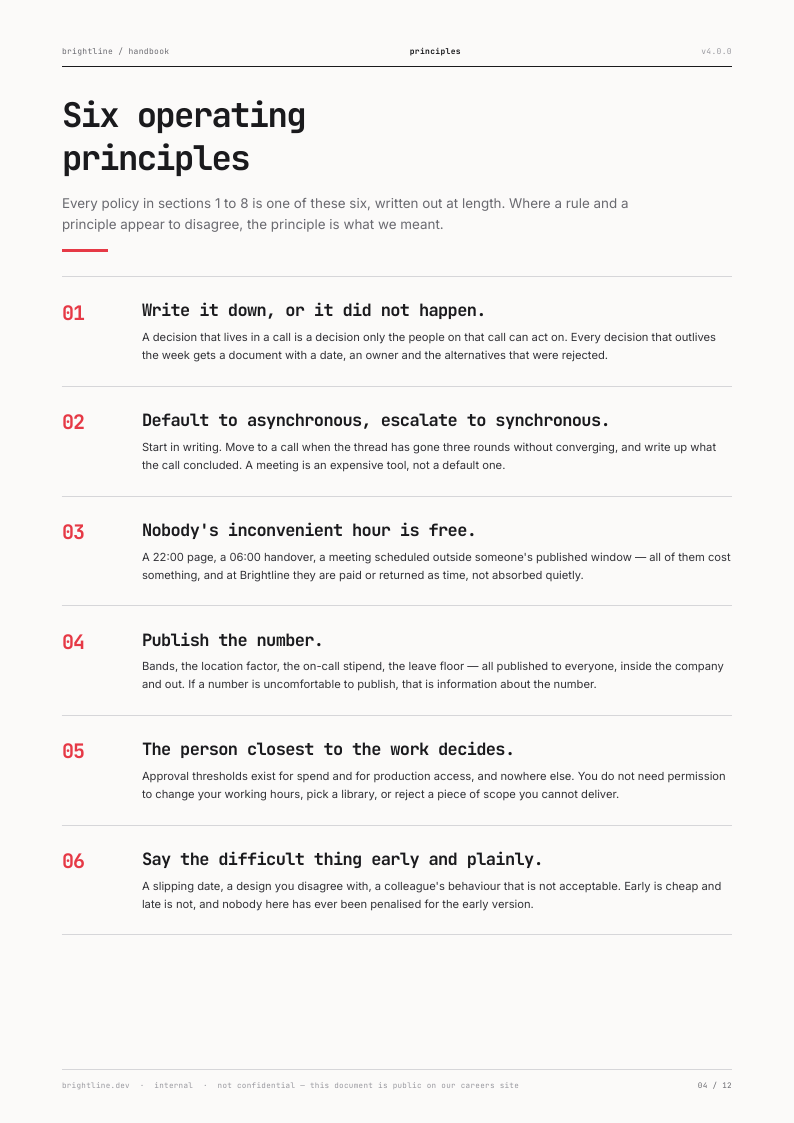 Mono Index employee handbook template, page 4 of 12