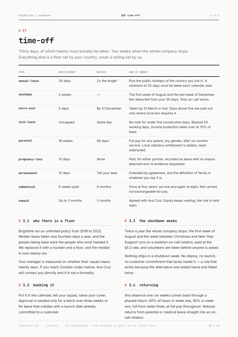 Mono Index employee handbook template, page 7 of 12