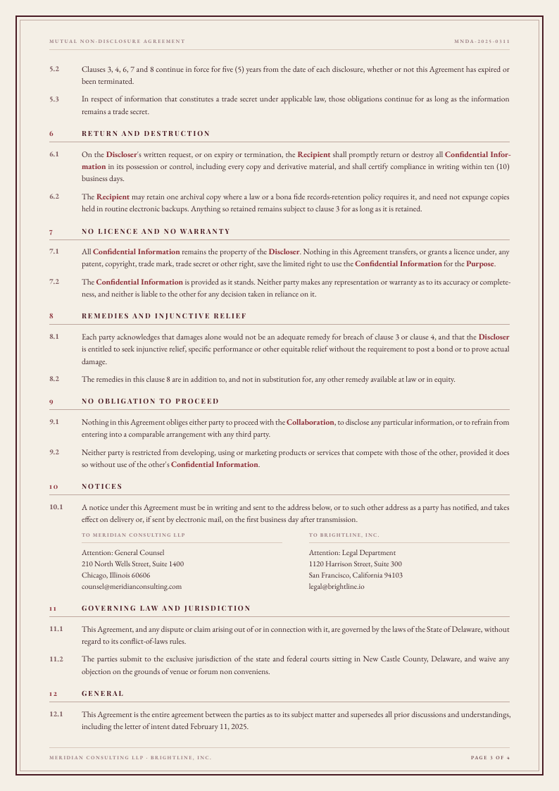 Deed Border NDA template, page 3 of 4